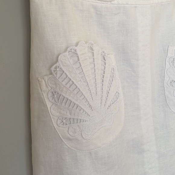 WHITE LINEN SUMMER SKIRT - Picture 2 of 12